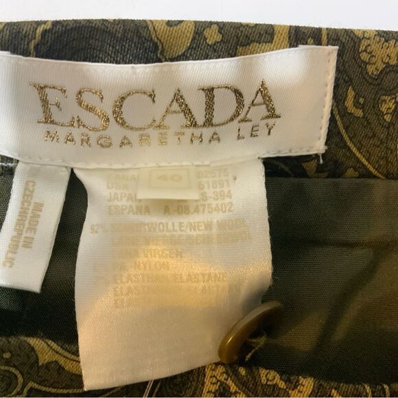ESCADA Pull-On Paisley Skirt Size 40 Multicolor wool blend - Picture 9 of 10